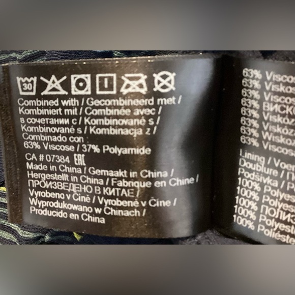 Sandwich dress,blue,yellow, black retro, med, long sleeve - Picture 2 of 16